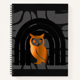 Whimsical Boho Owl & Tropical Monstera Leaf Notizbuch