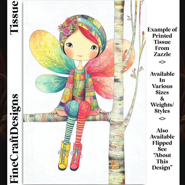 Whimsical Boho Red Haired Fairy DH1LF Decoupage Seidenpapier (Von Creator hochgeladen)