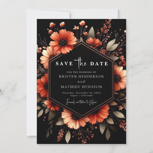 Whimsical Boho Terracotta Wedding Save The Date (Vorderseite)