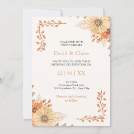 Whimsical Boho Wildblume Hochzeit Einladung