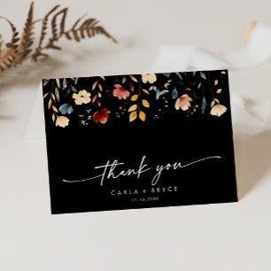 Whimsical Boho Wildblumen Hochzeits Dankeskarten Dankeskarte