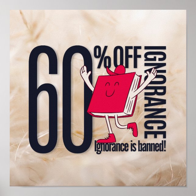 Whimsical Book Character Ignorance Banned Educatio Poster (Vorne)