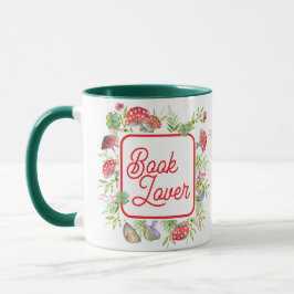 Whimsical Book Lover Mushroom Coffee Tasse