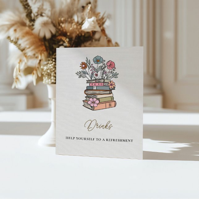 Whimsical Book Theme Baby Shower Drinks Table Sockelschild (Von Creator hochgeladen)