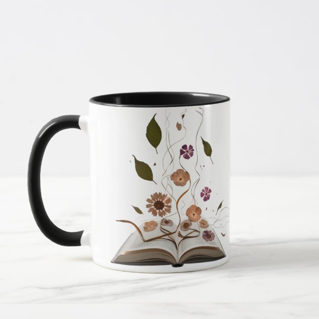 Whimsical Bookish Combo Mug – Aesthetic Kitten Tasse (Links)