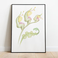 Whimsical botanic florale Fantasy Wesen Aquarell