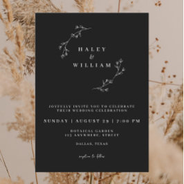 Whimsical Botanical Minimalistisch Script Simple B Einladung