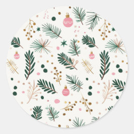 Whimsical Botanical Runder Aufkleber