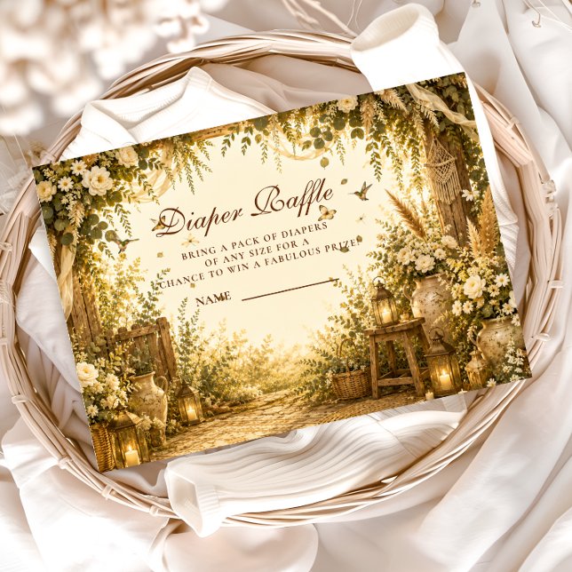 Whimsical Botanische Boho-Windel-Raffle Begleitkarte (Von Creator hochgeladen)