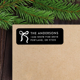 Whimsical Bow Black Christmas Rücksendeadresse