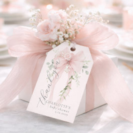 Whimsical Bow Gender neutral Baby Shower Thank you Geschenkanhänger