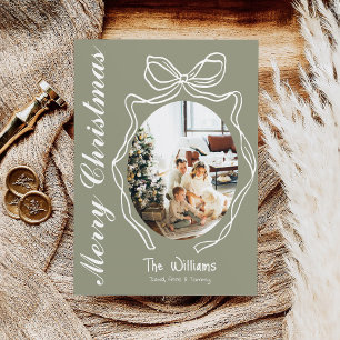 Whimsical Bow Hand Drawn Doodle Foto Weihnachten