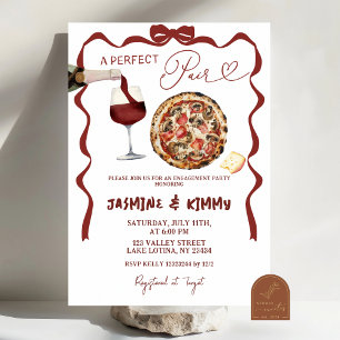 Whimsical Bow Italian Perfect Pair Verlobung Einladung
