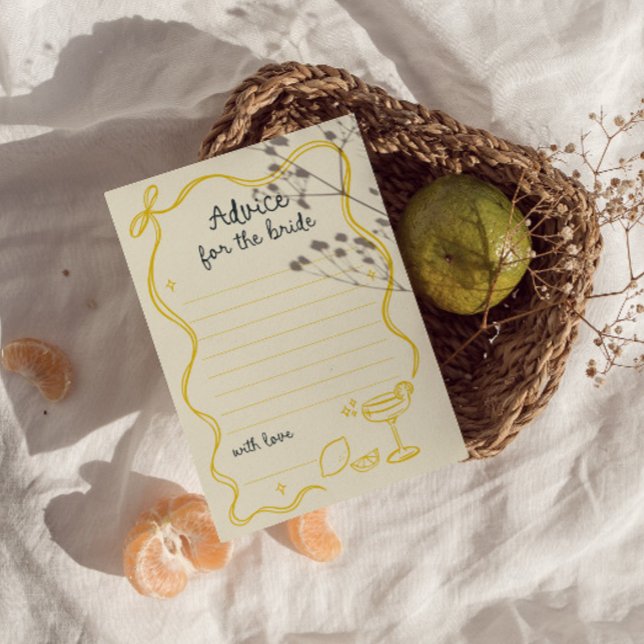 Whimsical Bow Lemon Ratschlag für die Bride Card Einladung (Von Creator hochgeladen)
