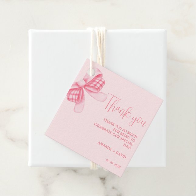 Whimsical Bow Wedding Brautparty Vielen Dank Geschenkanhänger (Beispiel)