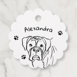 Whimsical Boxer: Bearbeiten von Text Line Art Geschenkanhänger