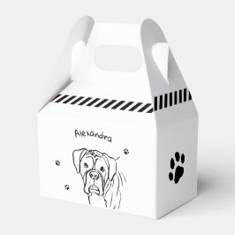 Whimsical Boxer: Bearbeiten von Text Line Art Geschenkschachtel
