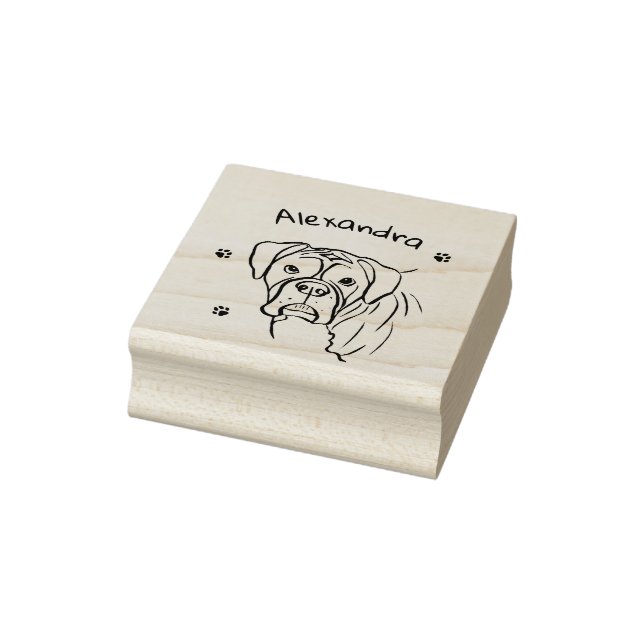 Whimsical Boxer: Bearbeiten von Text Line Art Gummistempel (Stempel)
