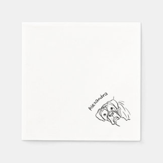 Whimsical Boxer: Bearbeiten von Text Line Art Serviette