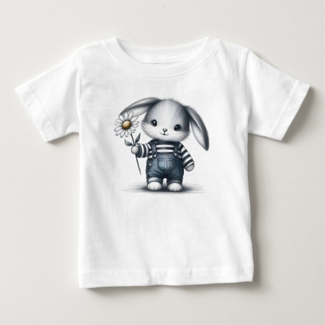 Whimsical Boy Bunny Baby T-shirt (Vorderseite)