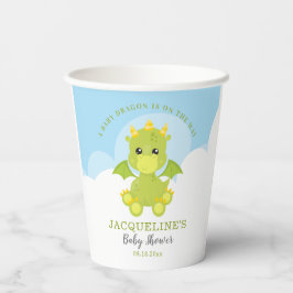 Whimsical Boy Dragon Baby Dusche Pappbecher