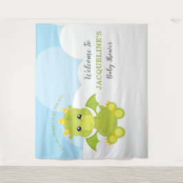 Whimsical Boy Dragon Baby Dusche Wandteppich