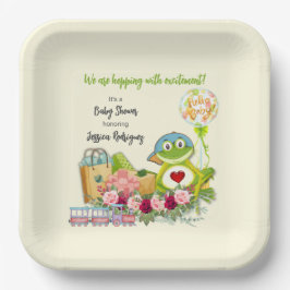 Whimsical Boy Frog Baby Dusche Personalisiert Pappteller