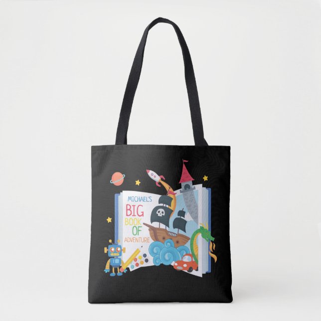 Whimsical Boy Library Book Tasche (Vorderseite)