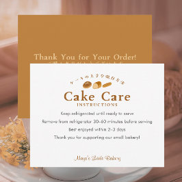 Whimsical Bread Bakery Cake Care Instructions Dankeskarte