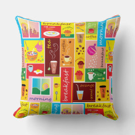 Whimsical Breakfast-Muster Kissen