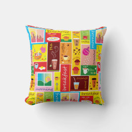 Whimsical Breakfast-Muster Kissen