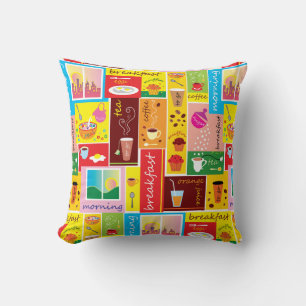 Whimsical Breakfast-Muster Kissen