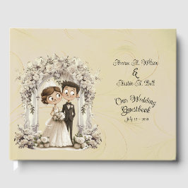 Whimsical Bride Groom Wedding Arch Gästebuch