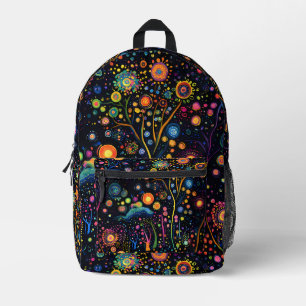 Whimsical Bright farbenfrohe Bäume Bedruckter Rucksack