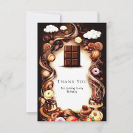 Whimsical Brown Chocolate Geburtstag Dankeskarte