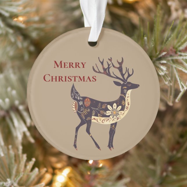 Whimsical Brown Deep Christmas Ornament (Baum)