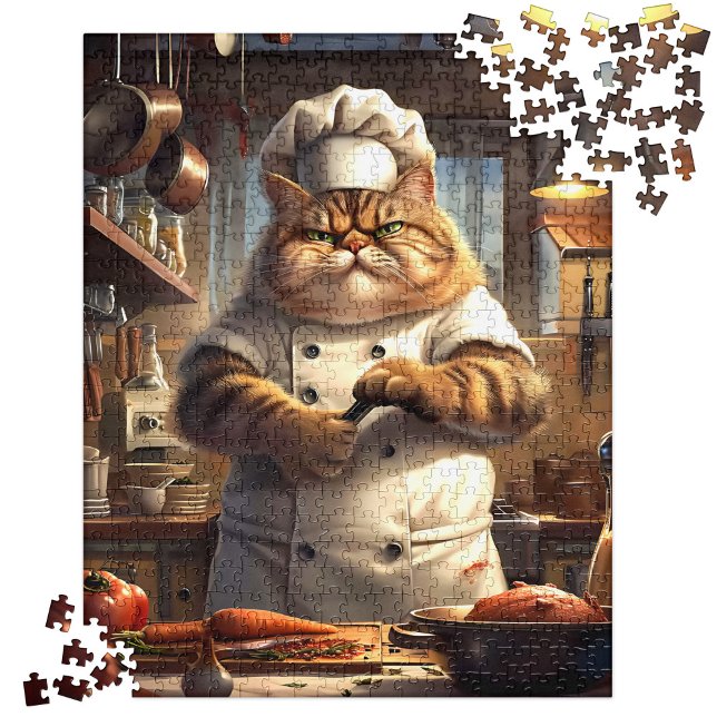 Whimsical Brown Realistic Cat Koch Artwork Puzzle (Von Creator hochgeladen)