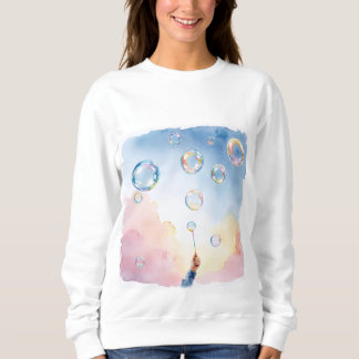 Whimsical Bubbles Watercolor-Shirt Sweatshirt