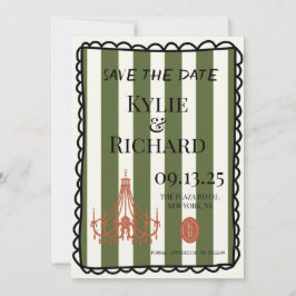 Whimsical Buble Border Save the Date Einladung