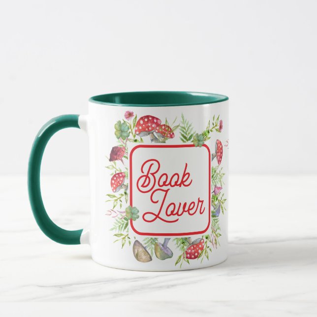 Whimsical Buchliebhaber Pilz Kaffee Tasse (Links)