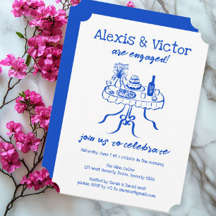 Whimsical Buffet DInner Custom Engagement Party Einladung