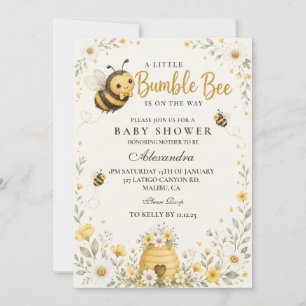 Whimsical Bumble Bee Babyparty Einladung