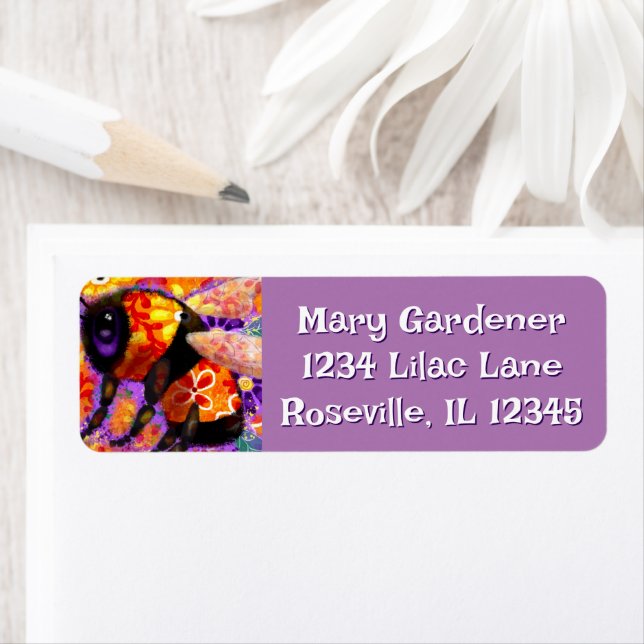 Whimsical Bumble Bee Floral Orange Red Gelb (Insitu)