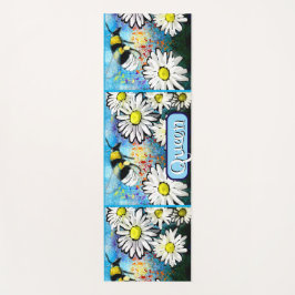 Whimsical Bumble Bee in Daisies Personalisiert Yogamatte