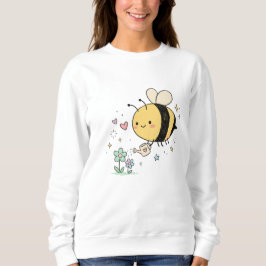  Whimsical Bumblebee Floral Art Lovers Sweatshirt