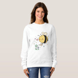  Whimsical Bumblebee Floral Art Lovers Sweatshirt