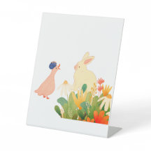 Whimsical Bunny & Bird in Bloom - Niedlicher Frühl