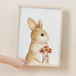 Whimsical Bunny Floral Woodland Kinderzimmer Dekor Poster