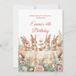 Whimsical Bunny Garden Tea Party Birthday Einladung