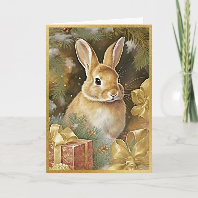 Whimsical Bunny Gilatures Karte (Vorderseite)